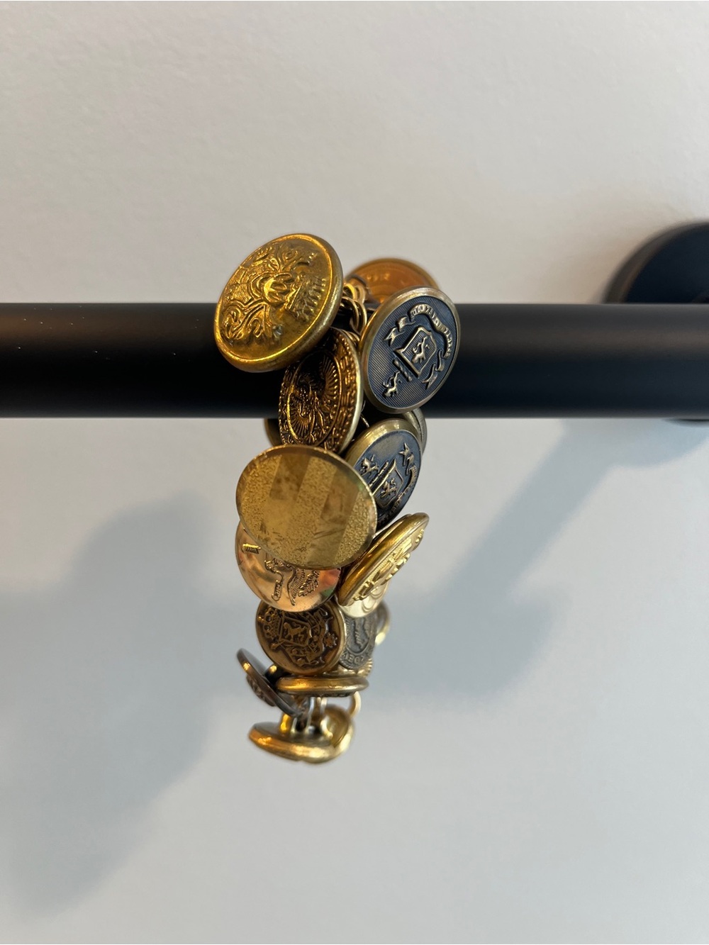 Gold Button Charm Bracelet - Women Accessories